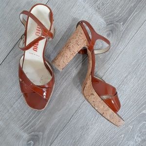 Miu Miu chunky cork heels - previously worn
